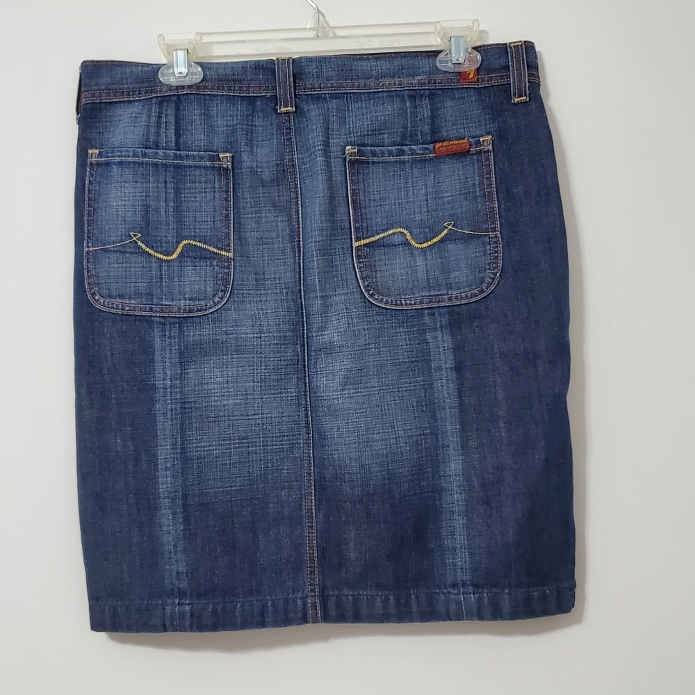 7 For All Mankind Denim Skirt 30 Waist - Picture 3 of 8